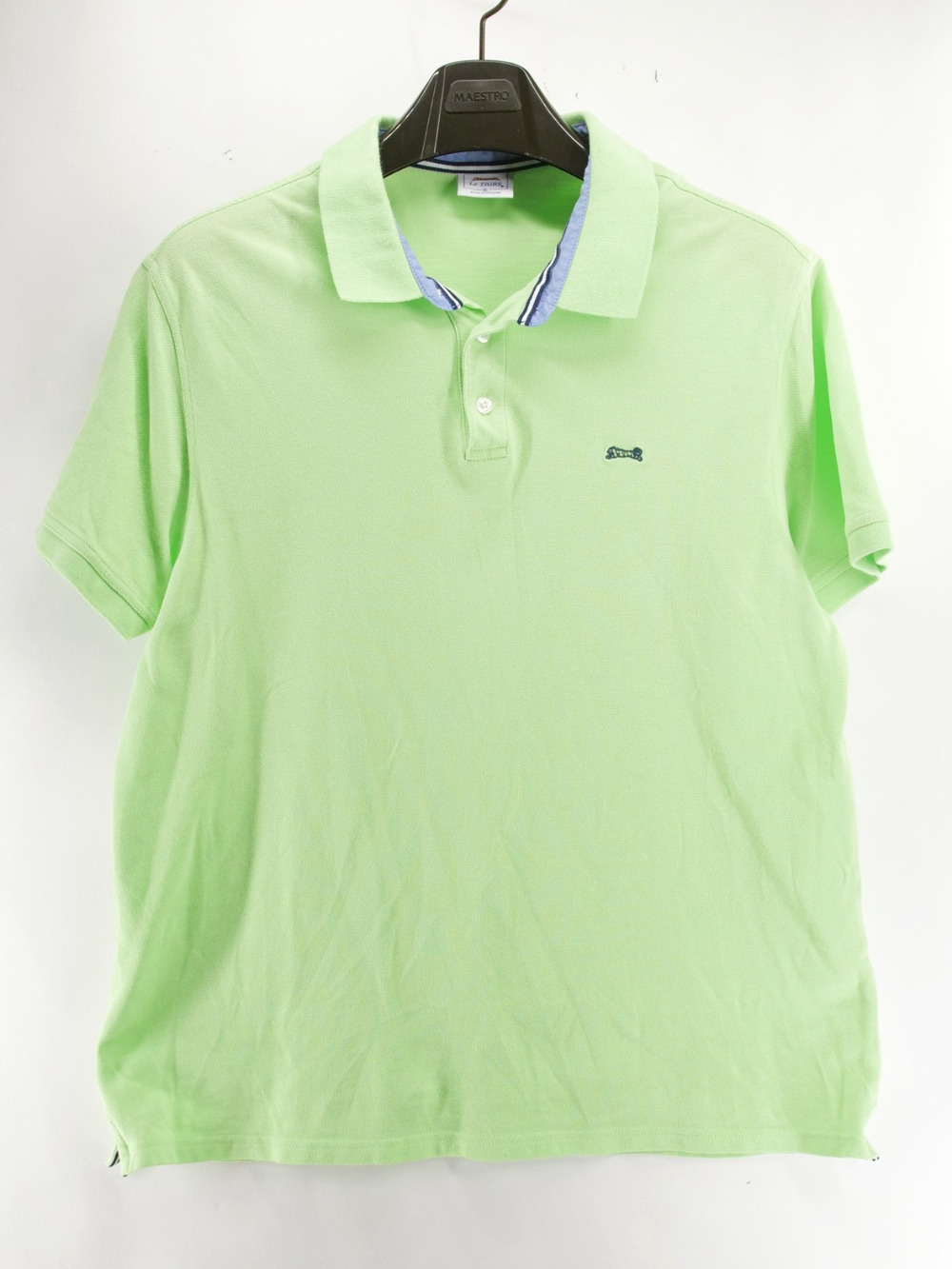 Vintage Le Tigre Polo Shirt Mens XL 100% Cotton Bright Green Short Sleeve Casual